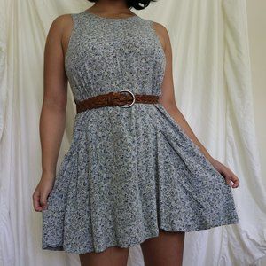 Light Blue AE Smocked Mini Dress W/ Pockets - EUC